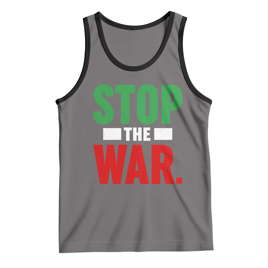 Free Iran Support Iranian MIGA Tank Top Stop The War TS14 Deep Heather Black Print Your Wear