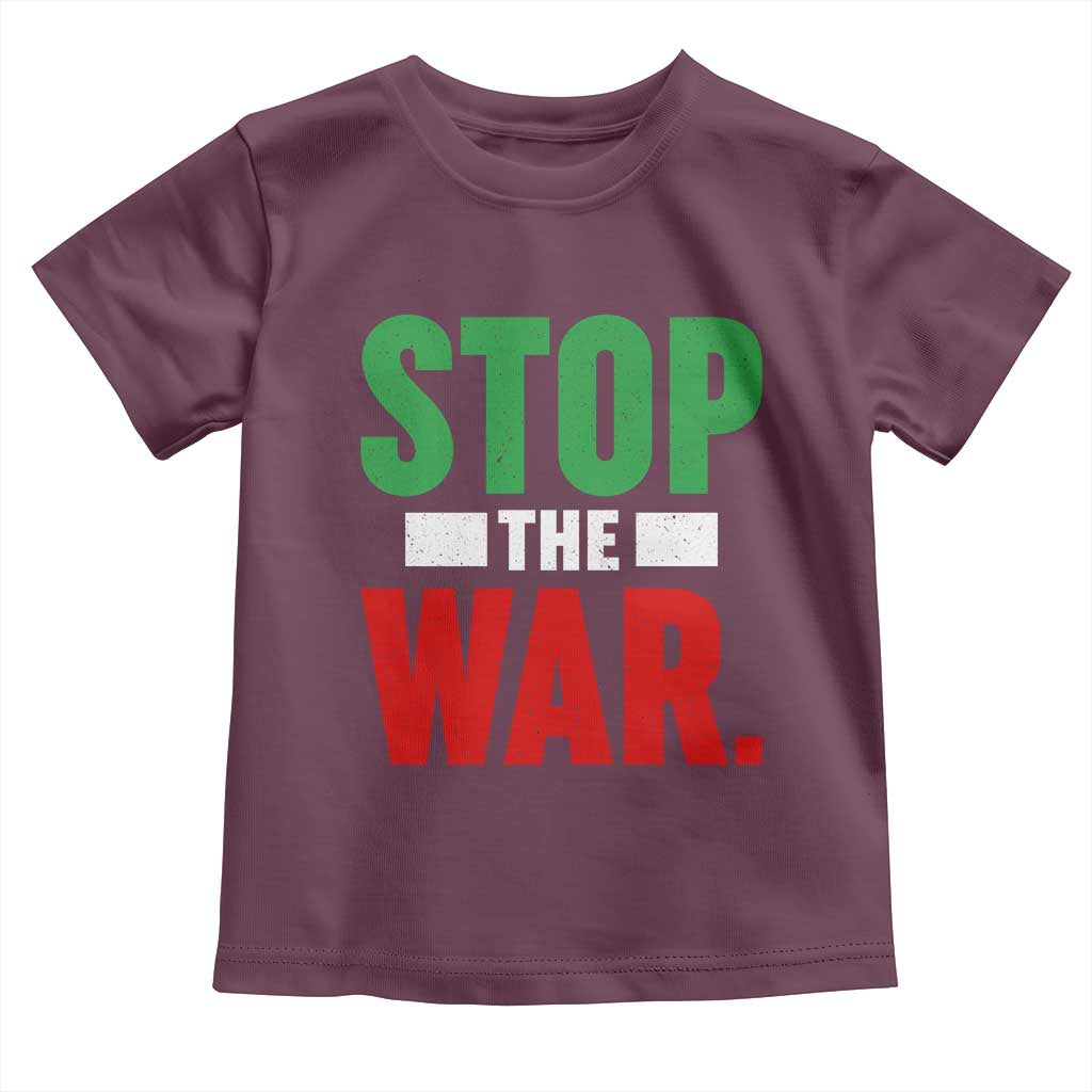 Free Iran Support Iranian MIGA Toddler T Shirt Stop The War TS14 Maroon Print Your Wear