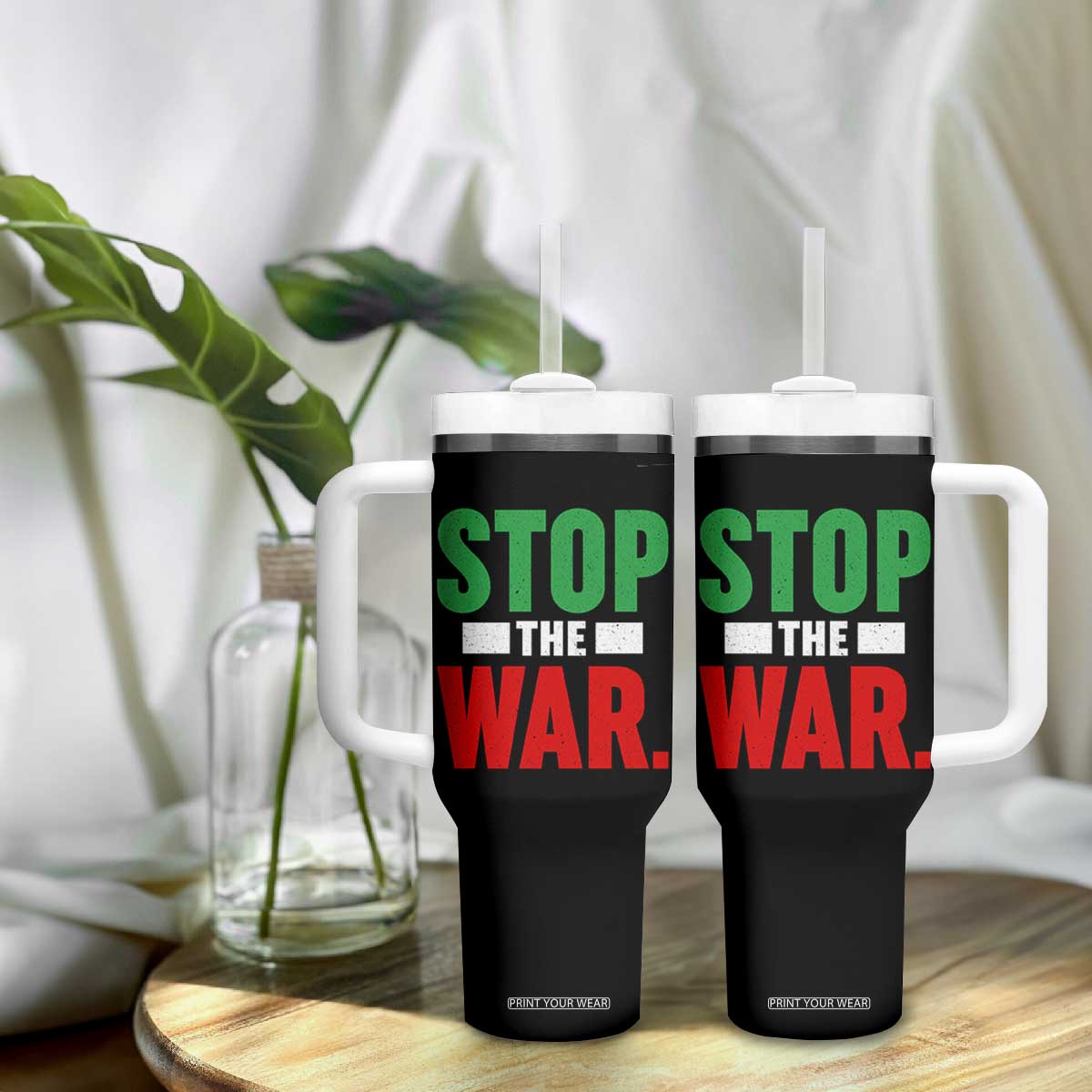 Free Iran Support Iranian MIGA Tumbler With Handle Stop The War TS14 Print Your Wear