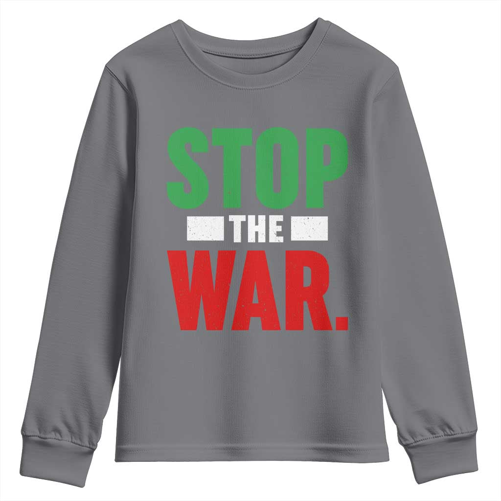 Free Iran Support Iranian MIGA Youth Sweatshirt Stop The War TS14 Charcoal Print Your Wear