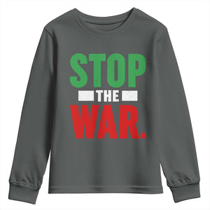 Free Iran Support Iranian MIGA Youth Sweatshirt Stop The War TS14 Dark Heather Print Your Wear