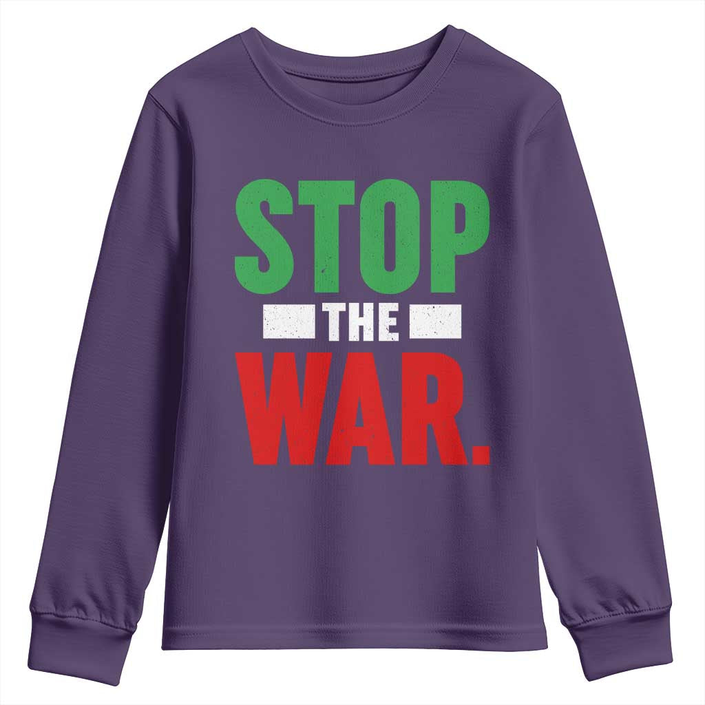 Free Iran Support Iranian MIGA Youth Sweatshirt Stop The War TS14 Purple Print Your Wear