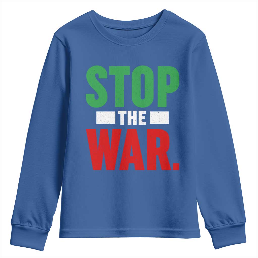 Free Iran Support Iranian MIGA Youth Sweatshirt Stop The War TS14 Royal Blue Print Your Wear