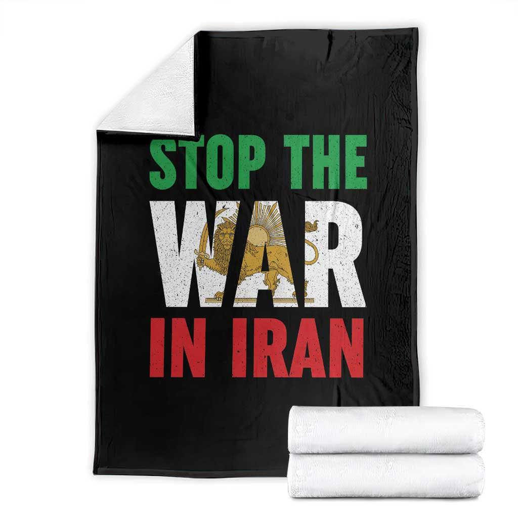 Free Iran Support Iranian MIGA Throw Blanket Stop The War In Iran TS14 Black Print Your Wear