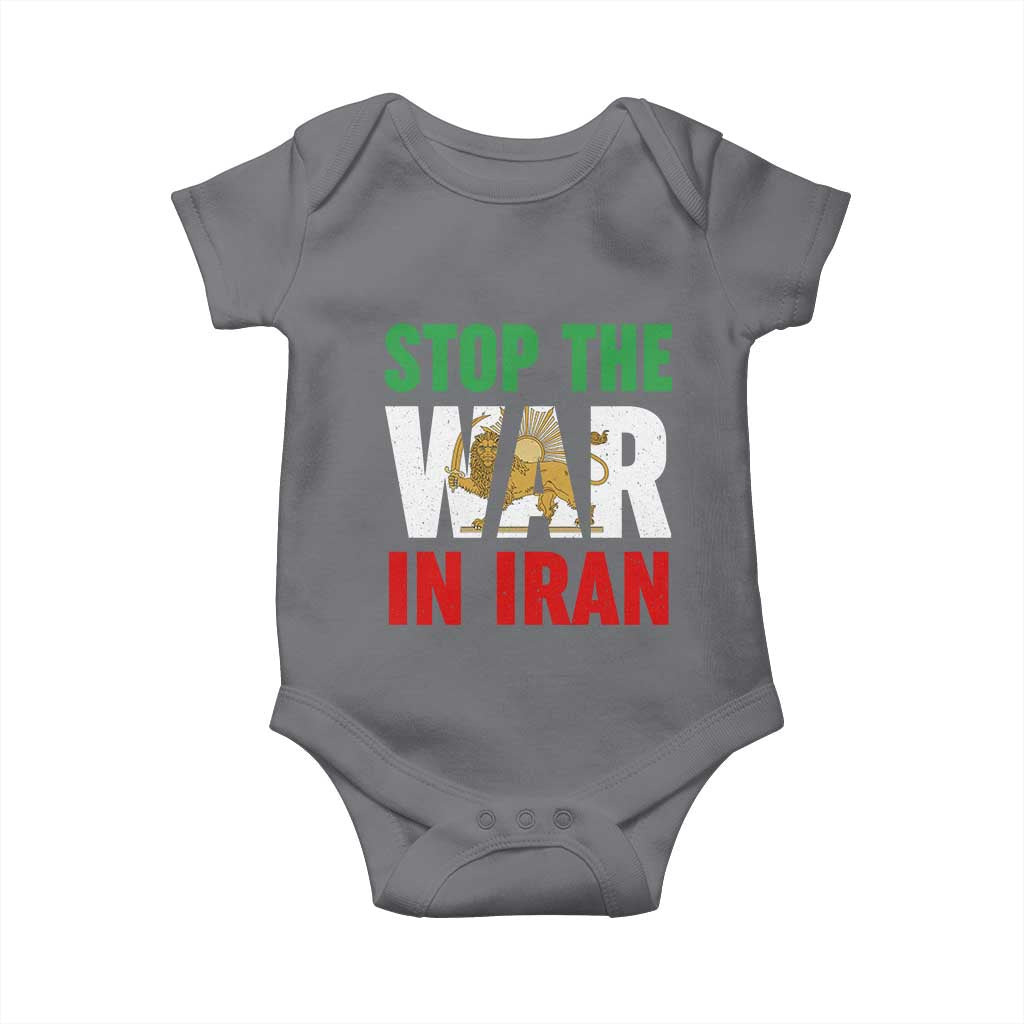 Free Iran Support Iranian MIGA Baby Onesie Stop The War In Iran TS14 Charcoal Print Your Wear