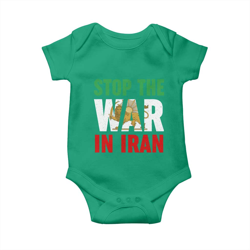 Free Iran Support Iranian MIGA Baby Onesie Stop The War In Iran TS14 Irish Green Print Your Wear
