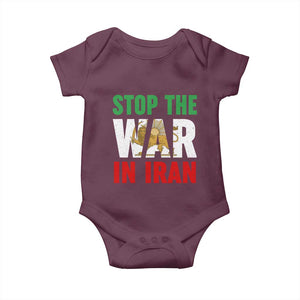 Free Iran Support Iranian MIGA Baby Onesie Stop The War In Iran TS14 Maroon Print Your Wear