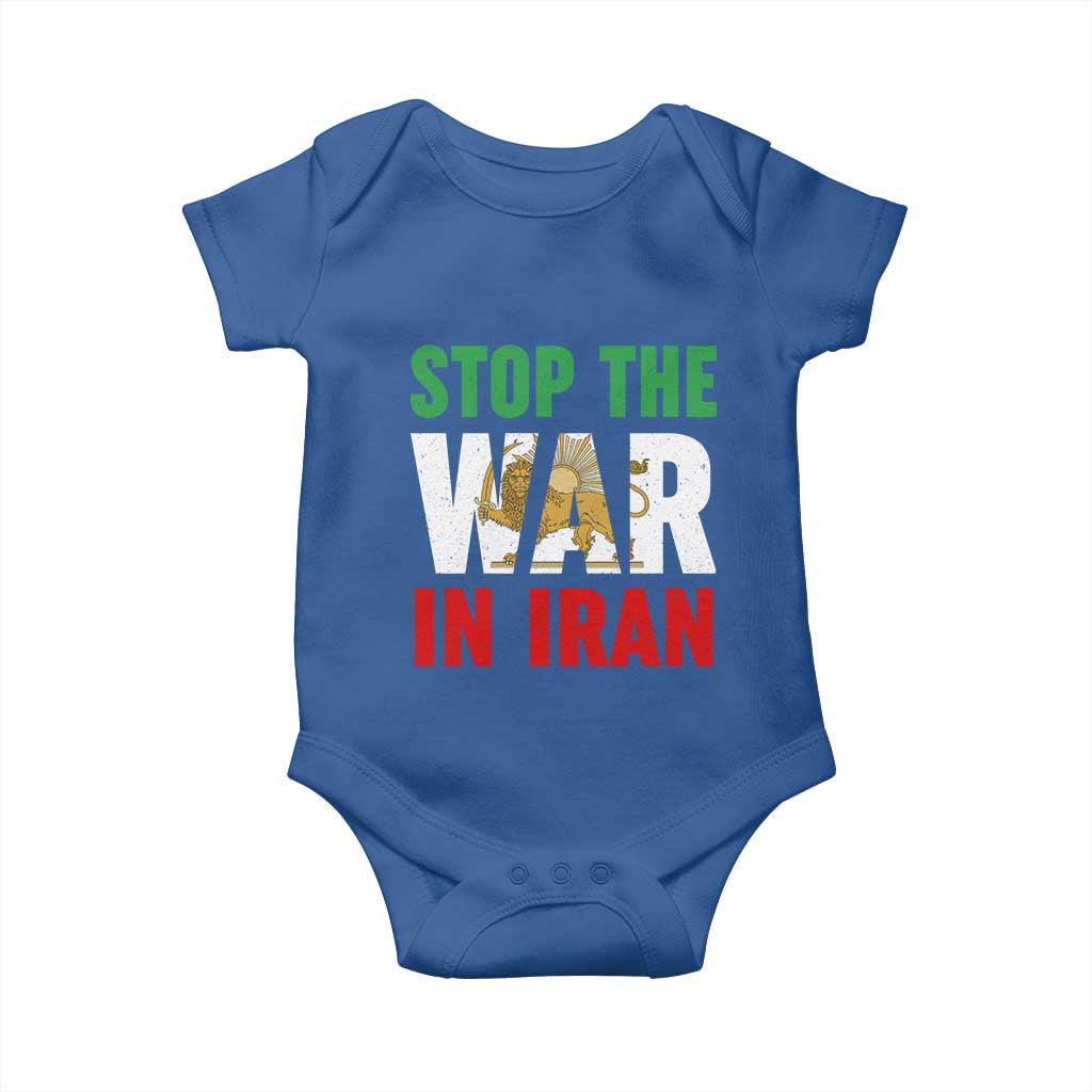 Free Iran Support Iranian MIGA Baby Onesie Stop The War In Iran TS14 Royal Blue Print Your Wear