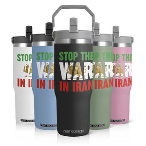 Free Iran Support Iranian MIGA Flip Straw Tumbler Stop The War In Iran TS14 Print Your Wear