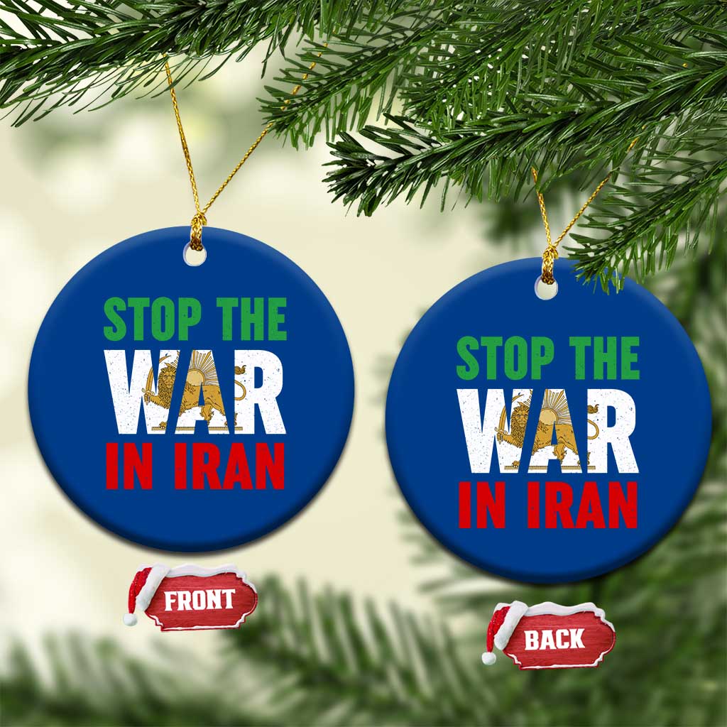 Free Iran Support Iranian MIGA Ceramic Ornament Stop The War In Iran TS14 1pc Blue Print Your Wear