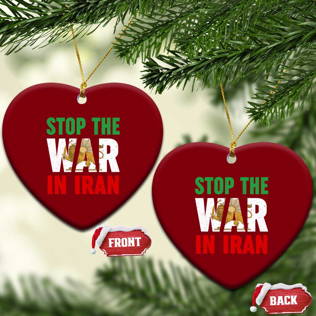 Free Iran Support Iranian MIGA Ceramic Ornament Stop The War In Iran TS14 Print Your Wear