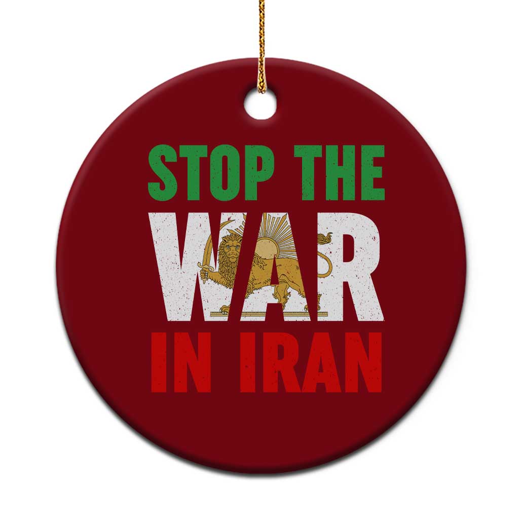 Free Iran Support Iranian MIGA Ceramic Ornament Stop The War In Iran TS14 1pc Red Print Your Wear