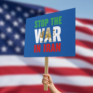 Free Iran Support Iranian MIGA Protest Sign Stop The War In Iran TS14 Horizontal 18" × 24" Blue Print Your Wear