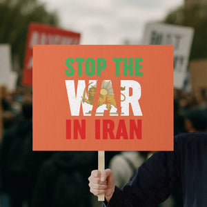 Free Iran Support Iranian MIGA Protest Sign Stop The War In Iran TS14 Horizontal 18" × 24" Orange Print Your Wear