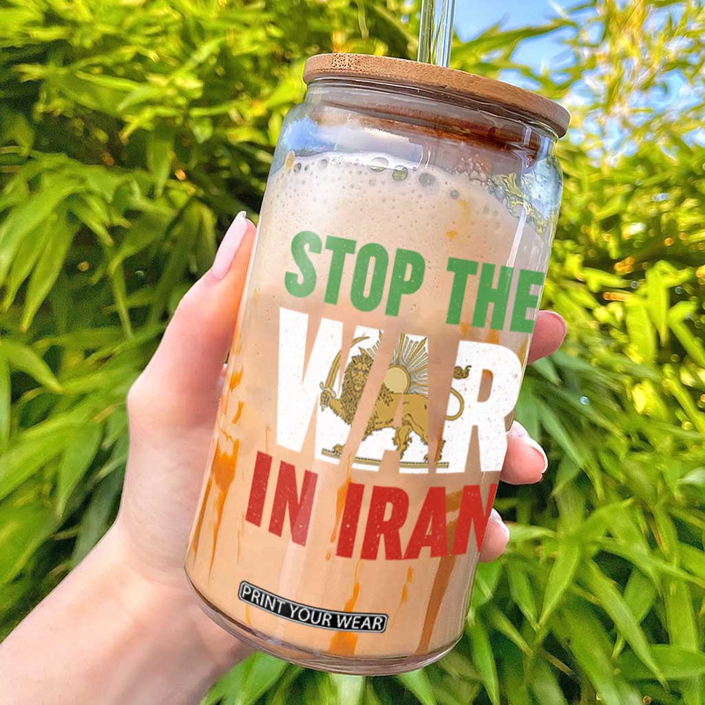 Free Iran Support Iranian MIGA Glass Can Stop The War In Iran TS14 Black Print Your Wear