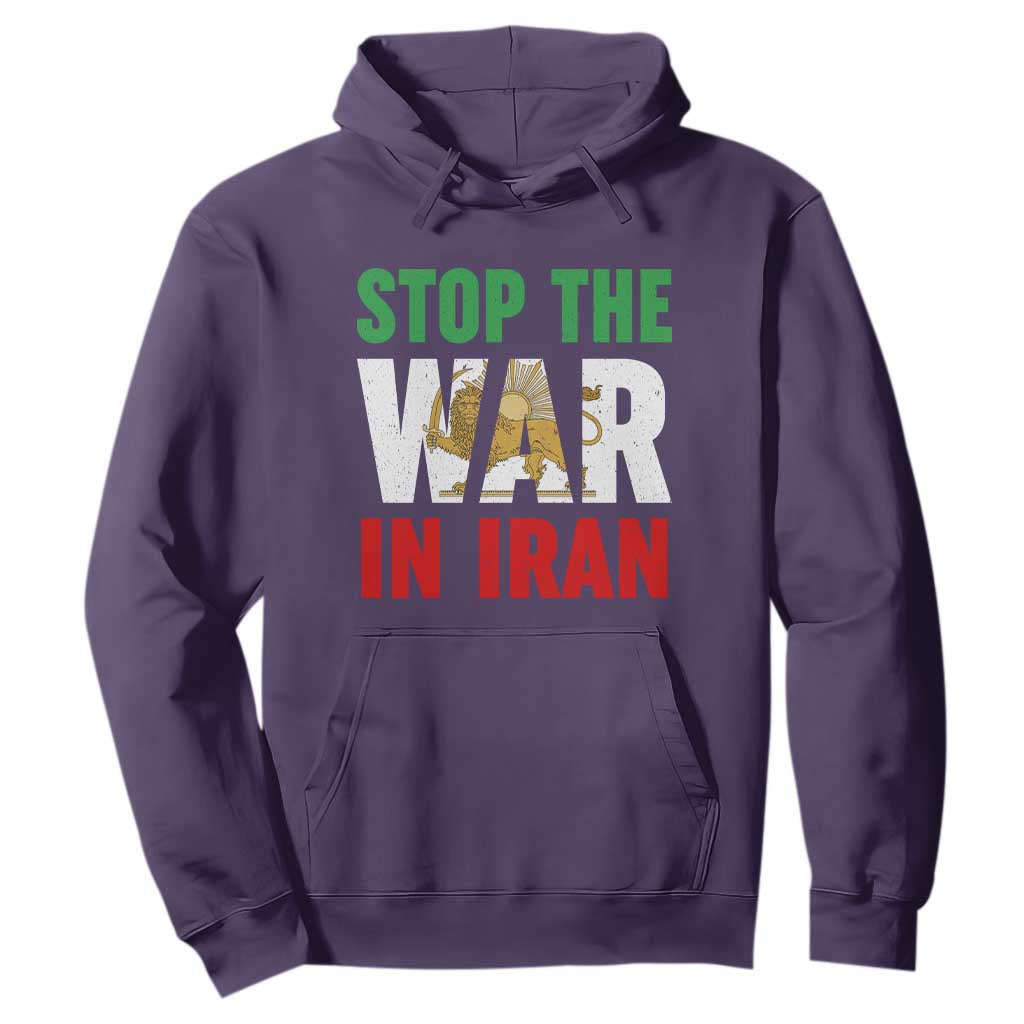 Free Iran Support Iranian MIGA Hoodie Stop The War In Iran TS14 Purple Print Your Wear