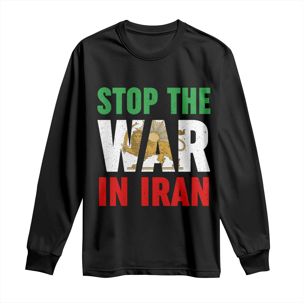 Free Iran Support Iranian MIGA Long Sleeve Shirt Stop The War In Iran TS14 Black Print Your Wear