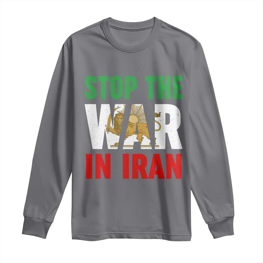 Free Iran Support Iranian MIGA Long Sleeve Shirt Stop The War In Iran TS14 Charcoal Print Your Wear
