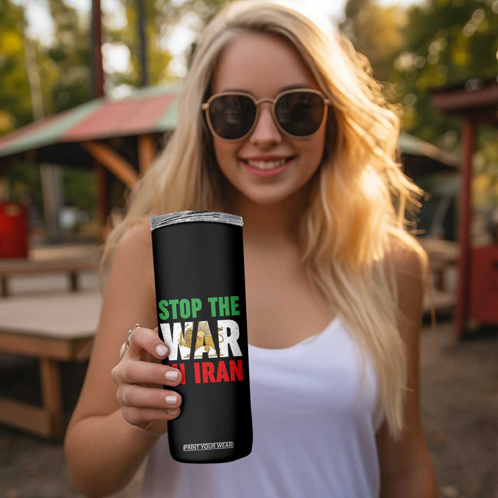 Free Iran Support Iranian MIGA Skinny Tumbler Stop The War In Iran TS14 Print Your Wear
