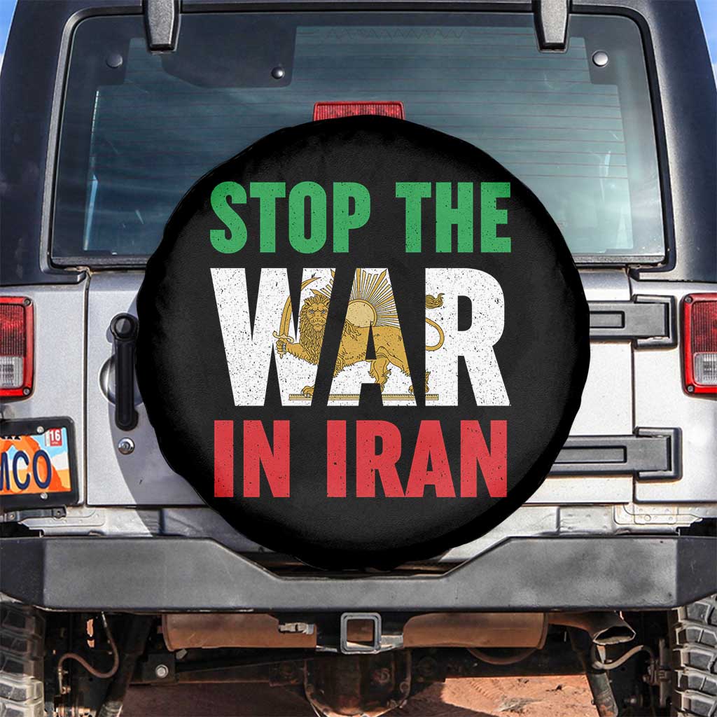 Free Iran Support Iranian MIGA Spare Tire Cover Stop The War In Iran TS14 No hole Black Print Your Wear