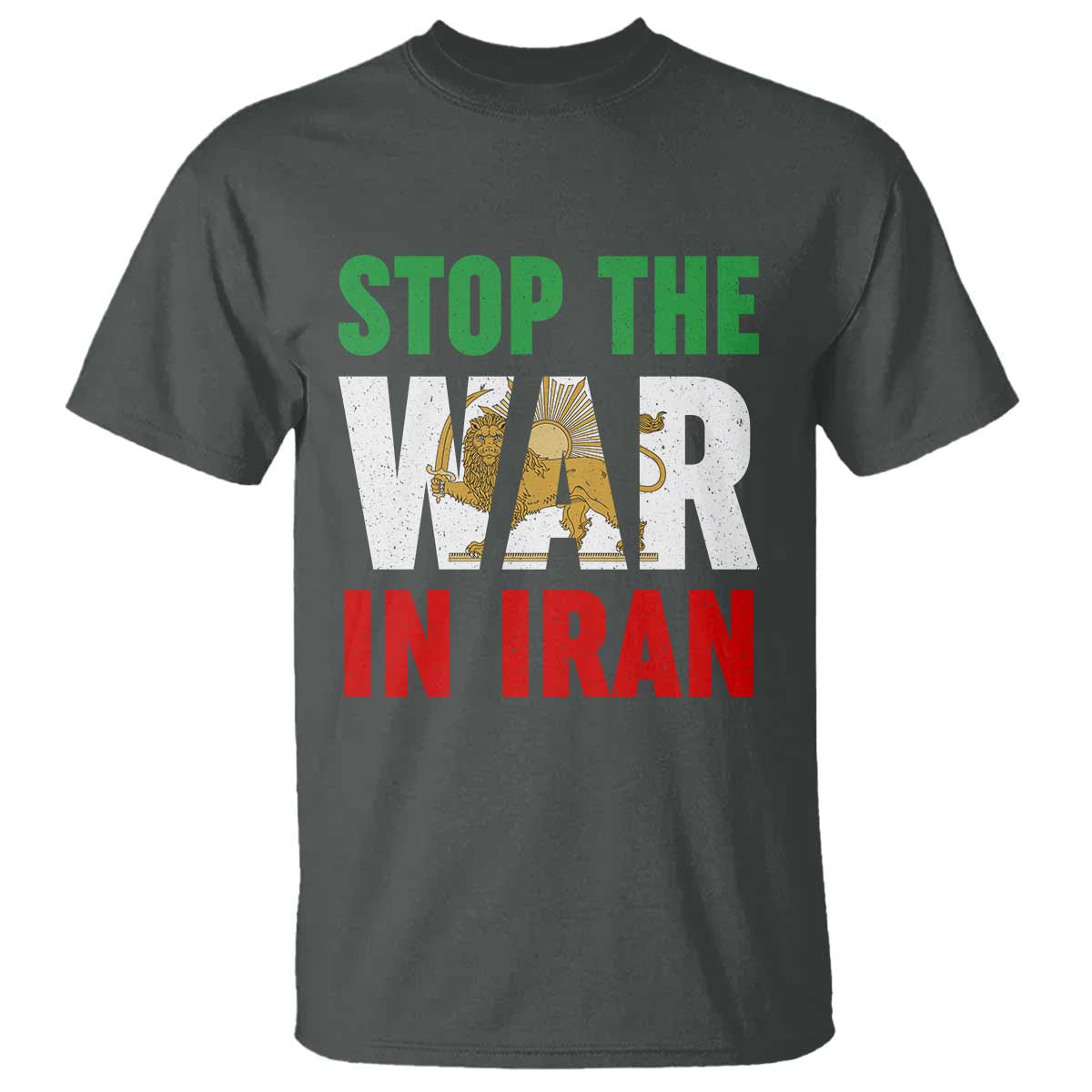 Free Iran Support Iranian MIGA T Shirt Stop The War In Iran TS14 Dark Heather Print Your Wear