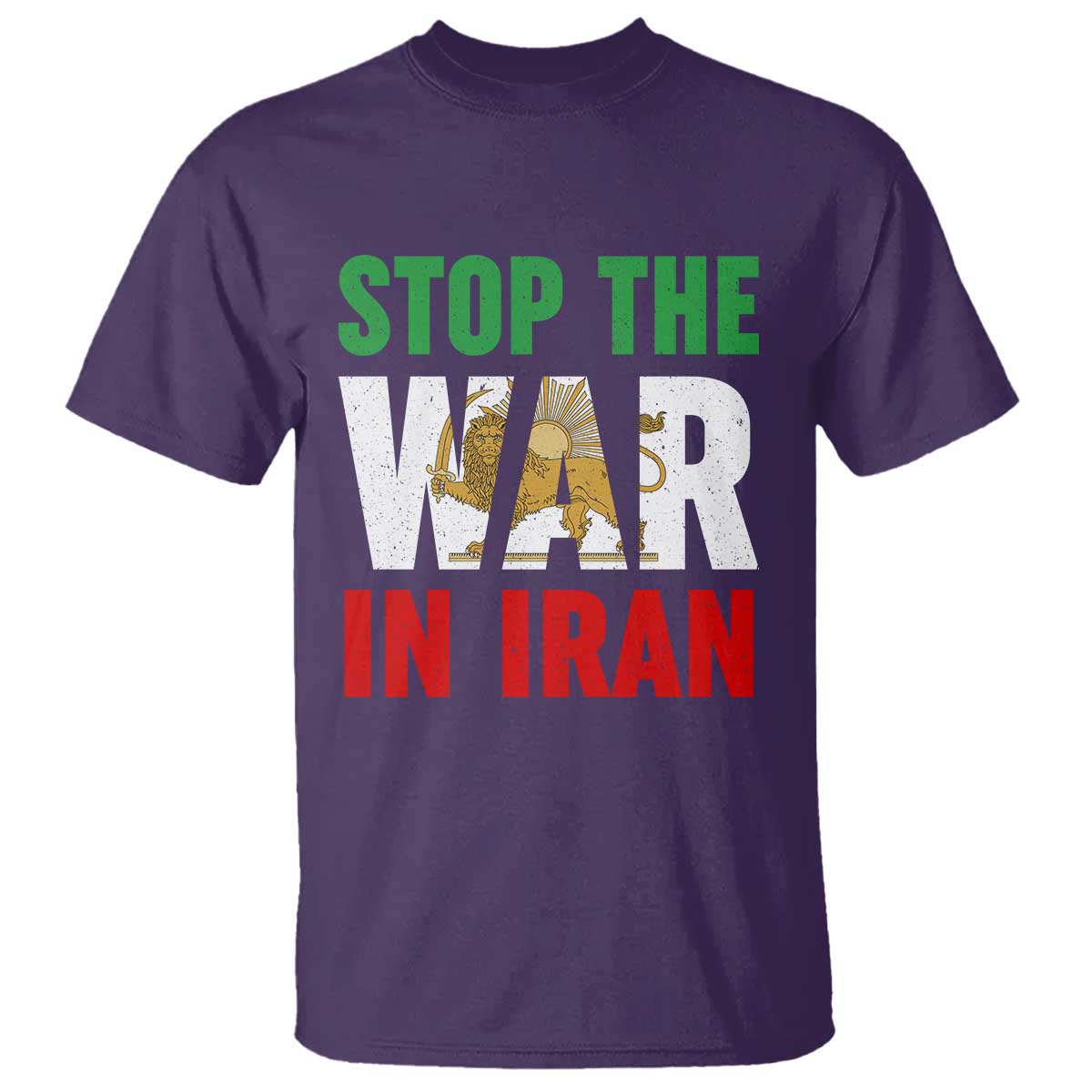 Free Iran Support Iranian MIGA T Shirt Stop The War In Iran TS14 Purple Print Your Wear