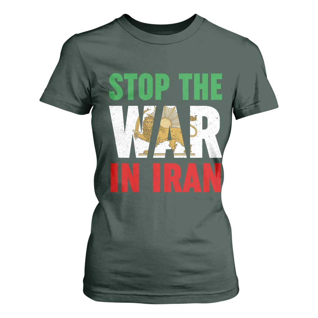 Free Iran Support Iranian MIGA T Shirt For Women Stop The War In Iran TS14 Dark Forest Green Print Your Wear