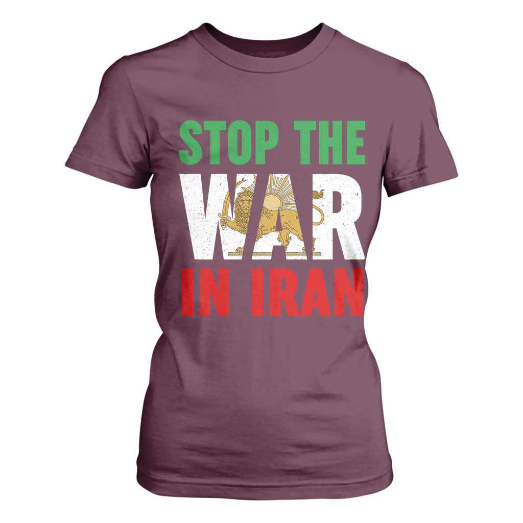 Free Iran Support Iranian MIGA T Shirt For Women Stop The War In Iran TS14 Maroon Print Your Wear