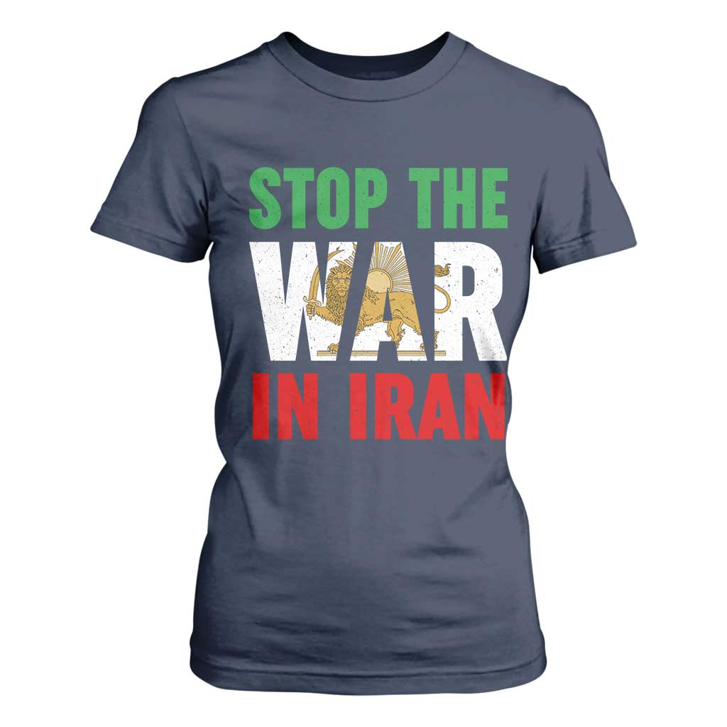 Free Iran Support Iranian MIGA T Shirt For Women Stop The War In Iran TS14 Navy Print Your Wear