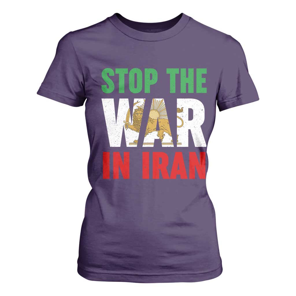 Free Iran Support Iranian MIGA T Shirt For Women Stop The War In Iran TS14 Purple Print Your Wear