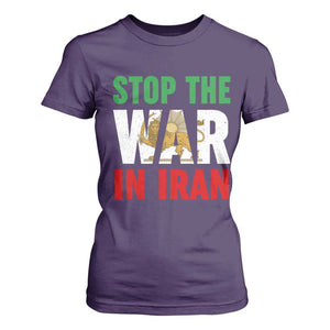Free Iran Support Iranian MIGA T Shirt For Women Stop The War In Iran TS14 Purple Print Your Wear