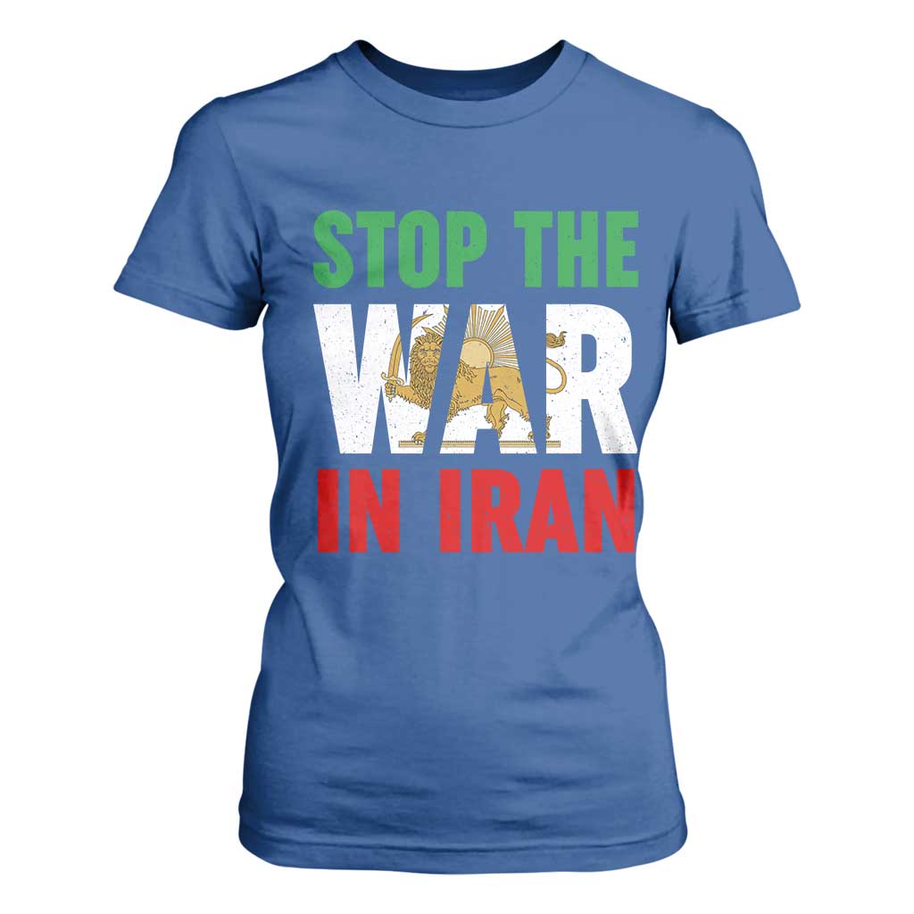 Free Iran Support Iranian MIGA T Shirt For Women Stop The War In Iran TS14 Royal Blue Print Your Wear