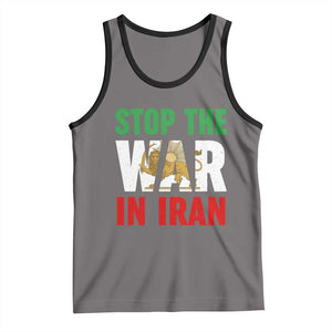Free Iran Support Iranian MIGA Tank Top Stop The War In Iran TS14 Deep Heather Black Print Your Wear