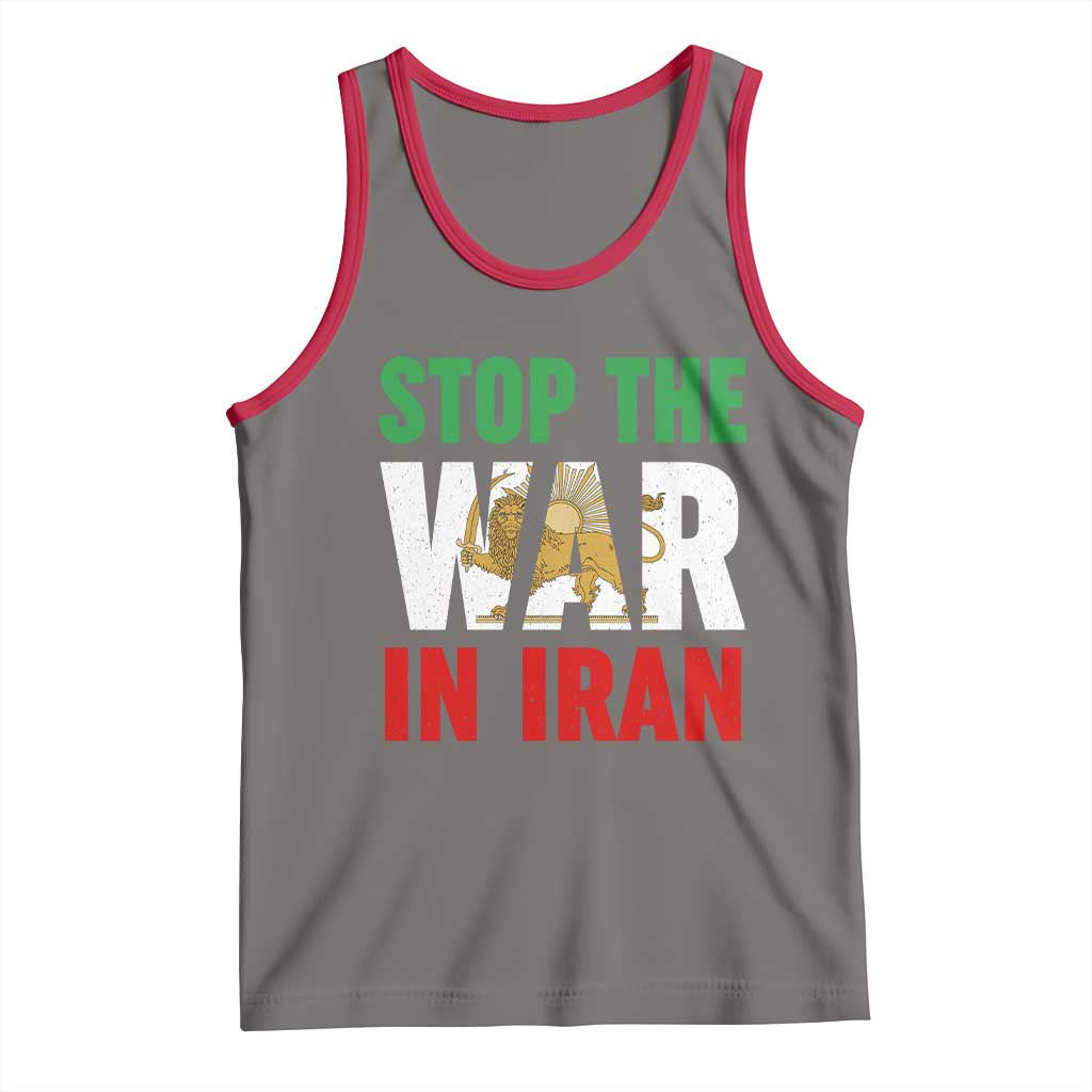 Free Iran Support Iranian MIGA Tank Top Stop The War In Iran TS14 Deep Heather Red Print Your Wear