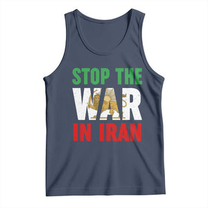 Free Iran Support Iranian MIGA Tank Top Stop The War In Iran TS14 Navy Print Your Wear