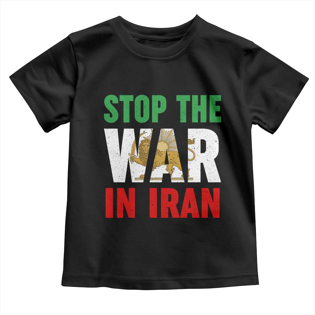 Free Iran Support Iranian MIGA Toddler T Shirt Stop The War In Iran TS14 Black Print Your Wear