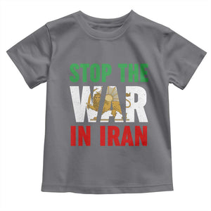 Free Iran Support Iranian MIGA Toddler T Shirt Stop The War In Iran TS14 Charcoal Print Your Wear