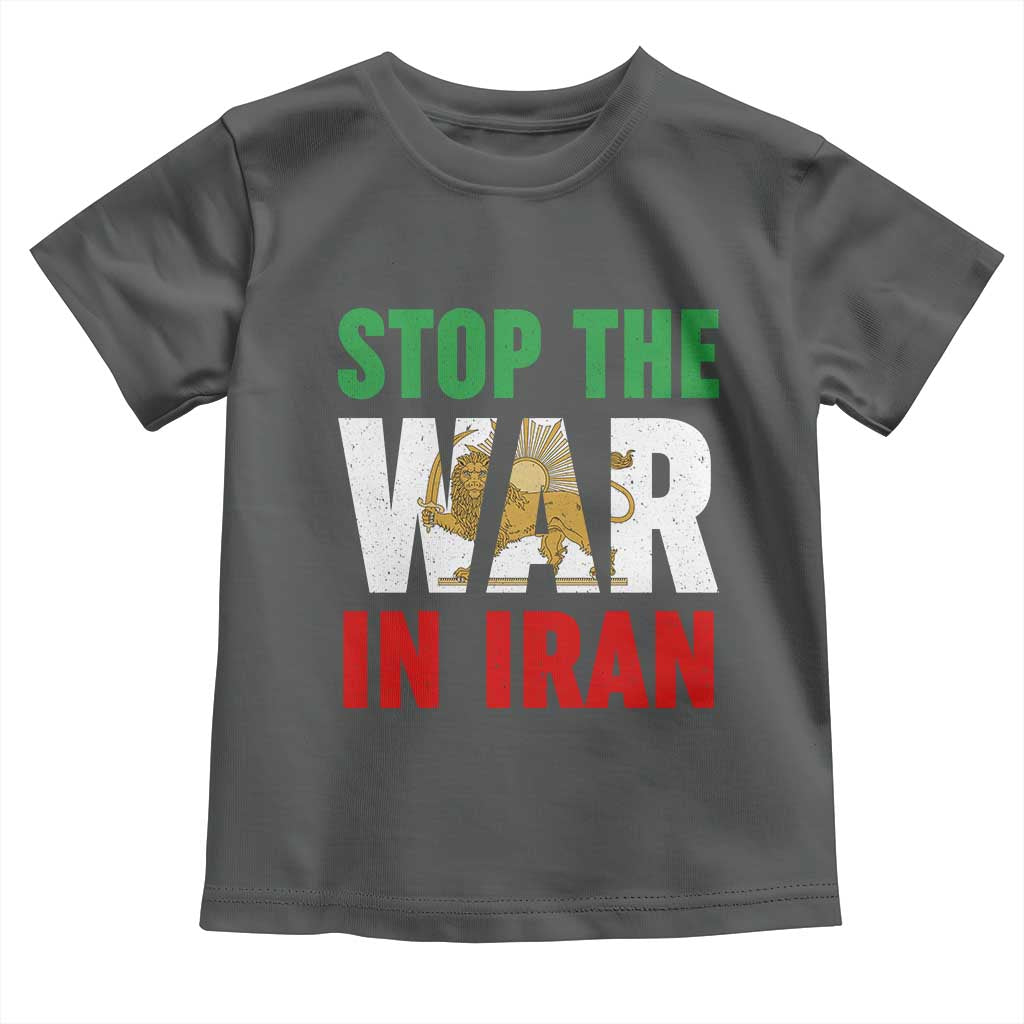 Free Iran Support Iranian MIGA Toddler T Shirt Stop The War In Iran TS14 Dark Heather Print Your Wear