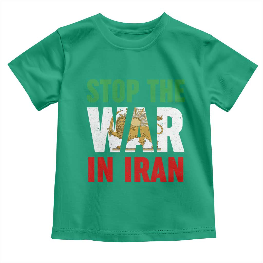 Free Iran Support Iranian MIGA Toddler T Shirt Stop The War In Iran TS14 Irish Green Print Your Wear