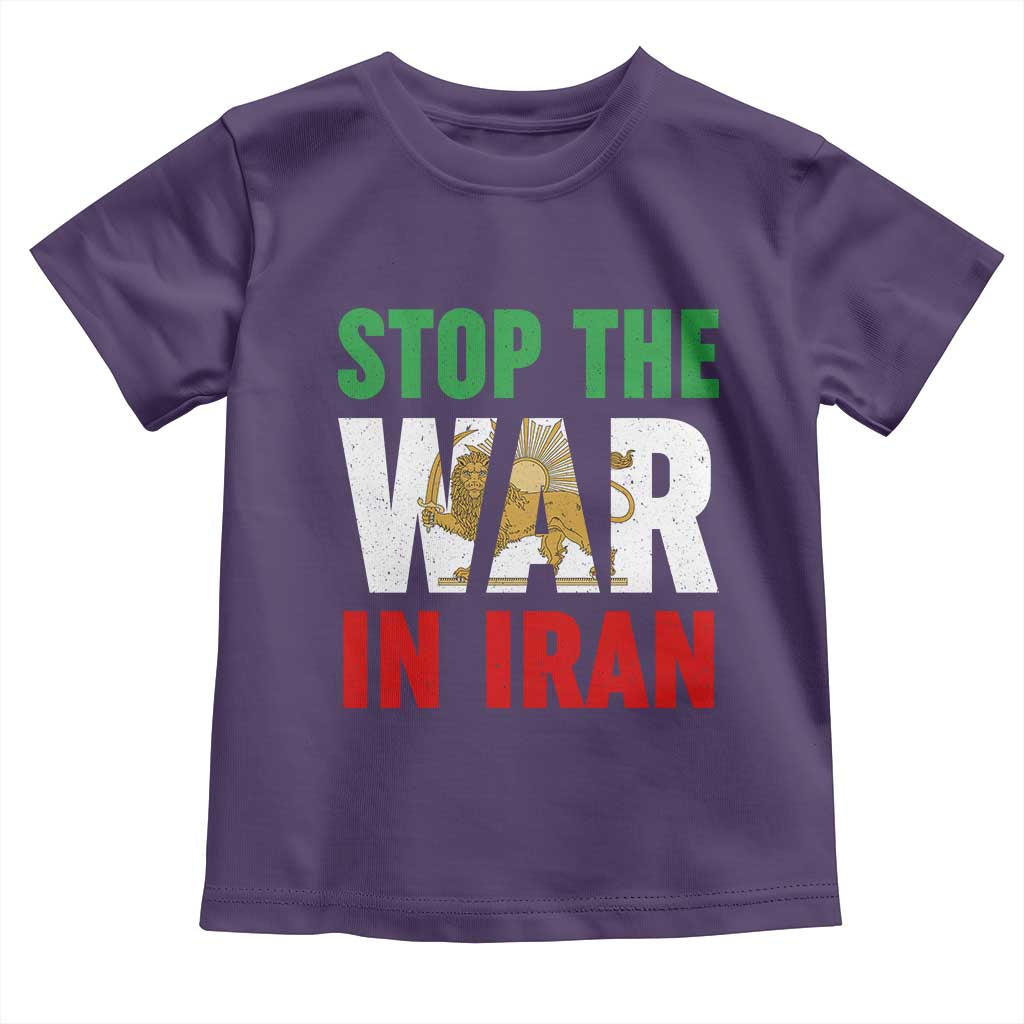 Free Iran Support Iranian MIGA Toddler T Shirt Stop The War In Iran TS14 Purple Print Your Wear