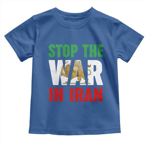 Free Iran Support Iranian MIGA Toddler T Shirt Stop The War In Iran TS14 Royal Blue Print Your Wear