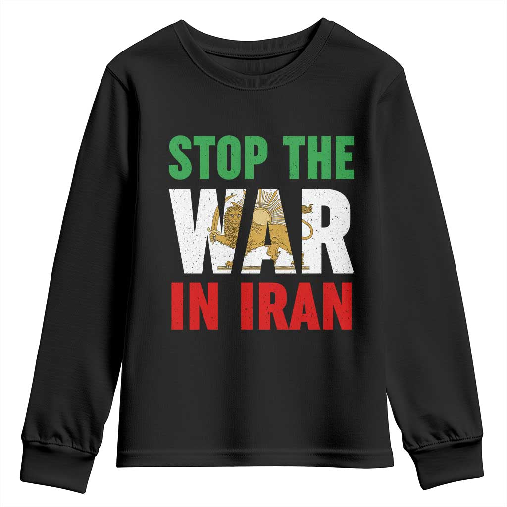 Free Iran Support Iranian MIGA Youth Sweatshirt Stop The War In Iran TS14 Black Print Your Wear