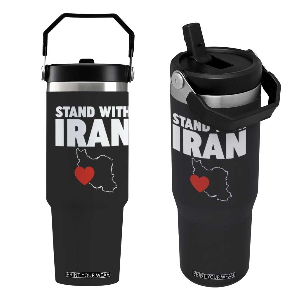 Free Iran Support Iranian MIGA Flip Straw Tumbler TS14 One Size: 30 oz Black Print Your Wear