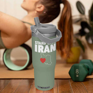 Free Iran Support Iranian MIGA Flip Straw Tumbler TS14 One Size: 30 oz Moss Green Print Your Wear