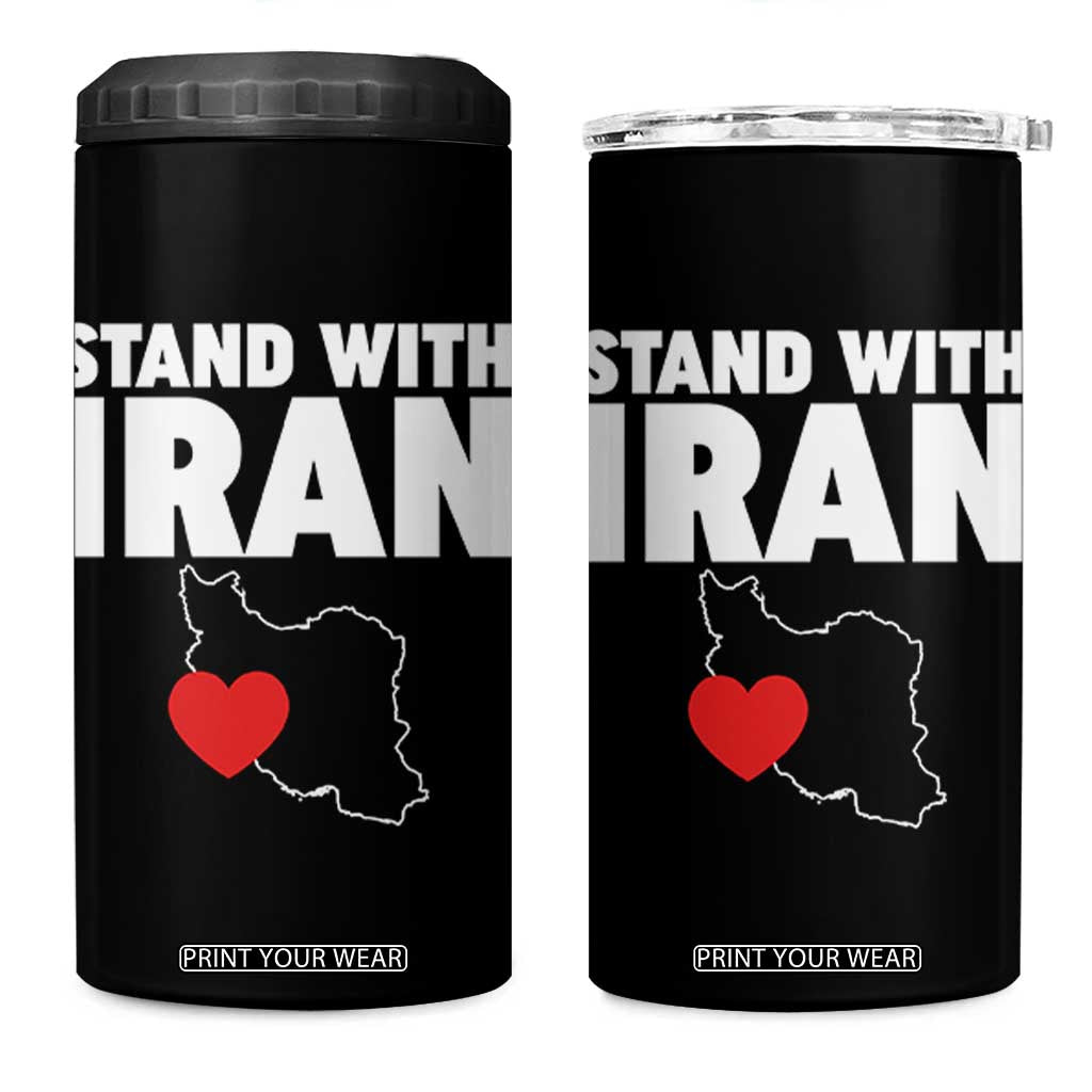 Free Iran Support Iranian MIGA 4 in 1 Can Cooler Tumbler TS14 One Size: 16 oz Black Print Your Wear