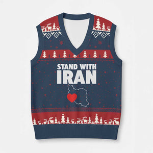 Free Iran Support Iranian MIGA V-Neck Knit Sweater Vest TS14 Navy Red Print Your Wear