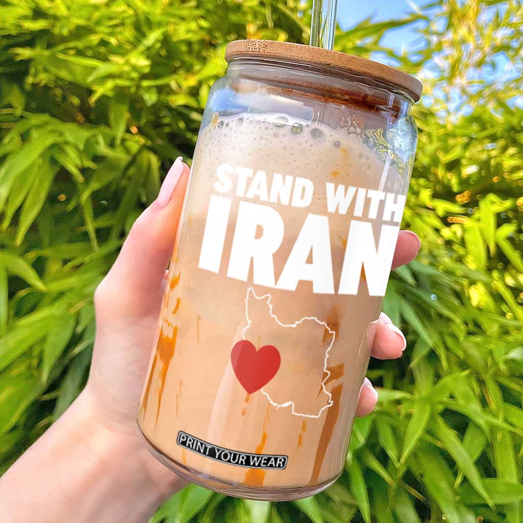 Free Iran Support Iranian MIGA Glass Can TS14 Black Print Your Wear