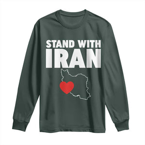 Free Iran Support Iranian MIGA Long Sleeve Shirt TS14 Dark Forest Green Print Your Wear