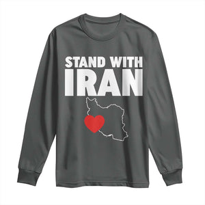 Free Iran Support Iranian MIGA Long Sleeve Shirt TS14 Dark Heather Print Your Wear