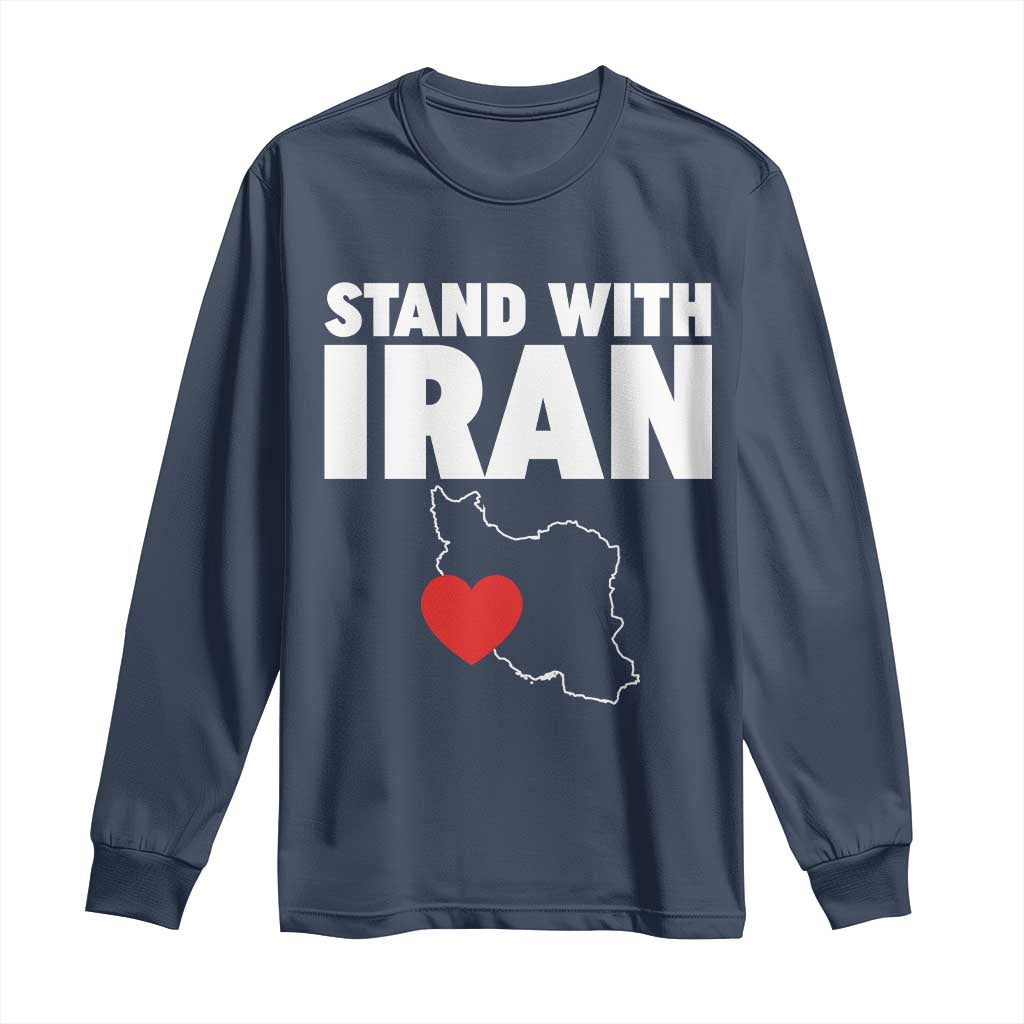 Free Iran Support Iranian MIGA Long Sleeve Shirt TS14 Navy Print Your Wear